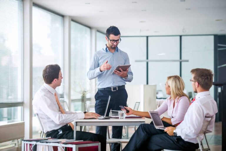 board meeting in a modern office HtLmhCVo scaled 1 768x513